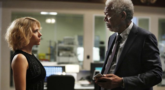 Scarlet Johansson and Morgan Freeman